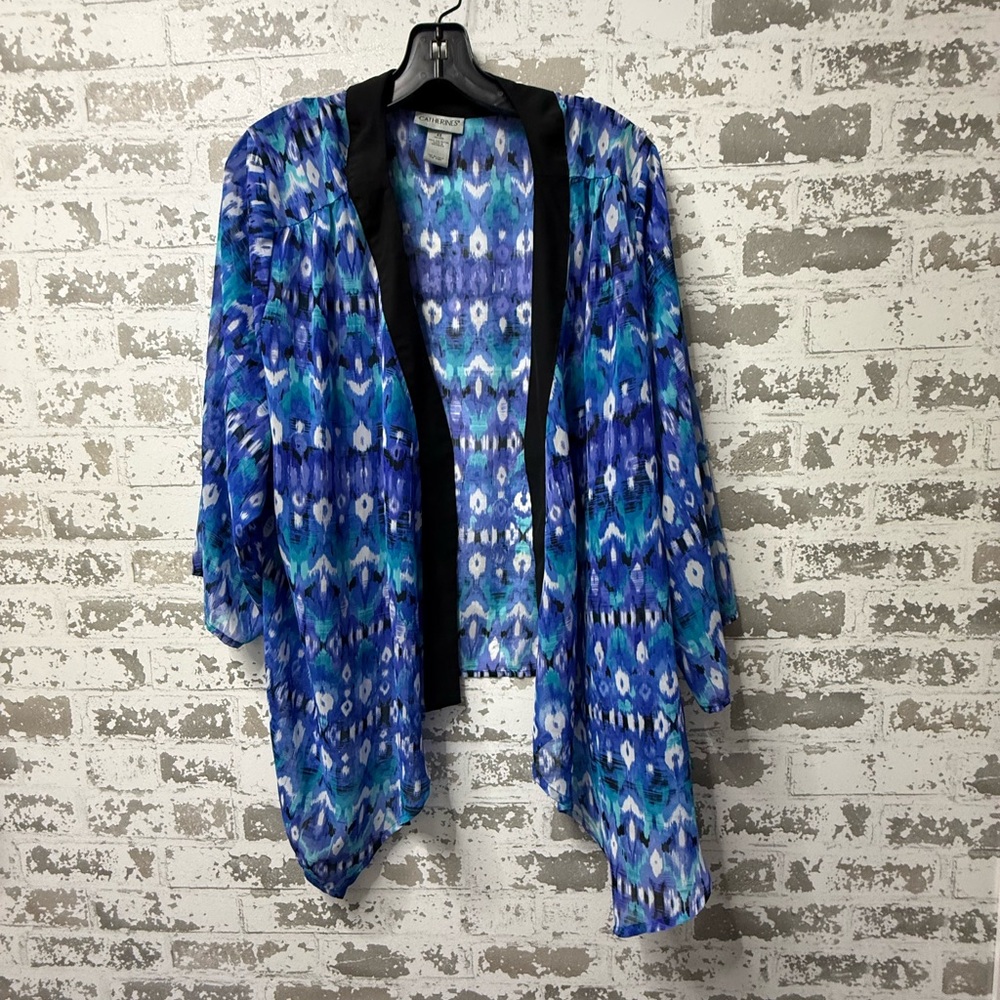 Catherines Blue and Black Patterned Blazer
